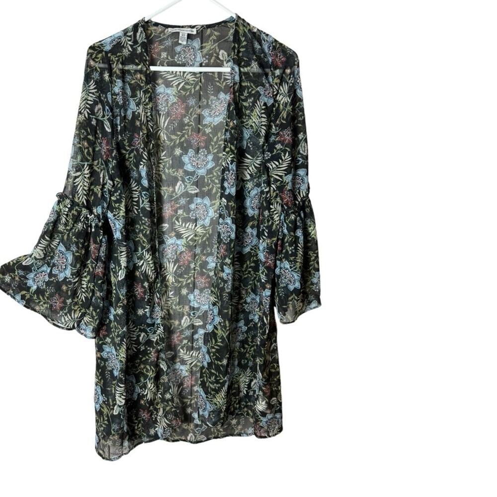 American Eagle Women’s Floral Lightweight Open Front Sz XS-S